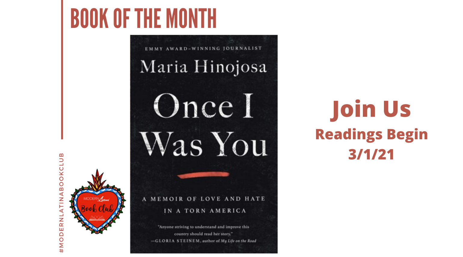 Once I Was You: A Memoir of Love and Hate in a Torn America by Maria Hinojosa #ModernLatinaBookClub